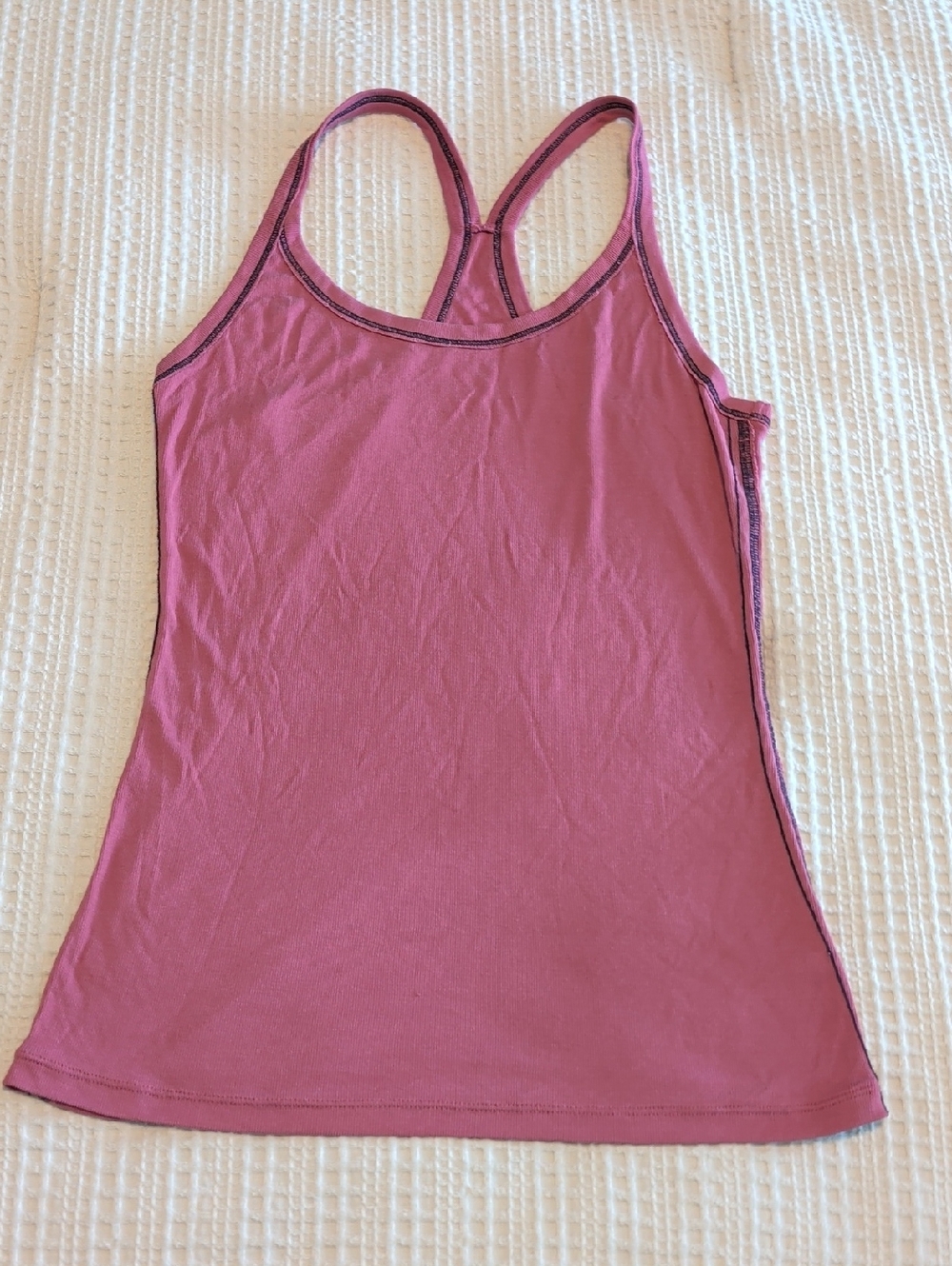 ZYIA Dusty Rose Racerback Tank with Contrast Stitching